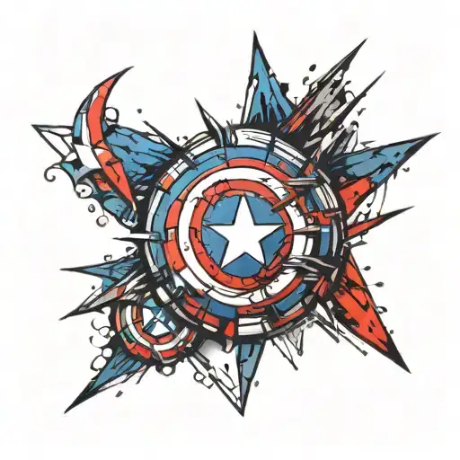 captain america shield rap tattoo design idea