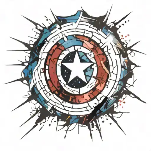 captain america shield hip hop artist tattoo design idea