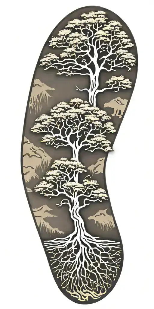 tree of life with california state outline tattoo design idea