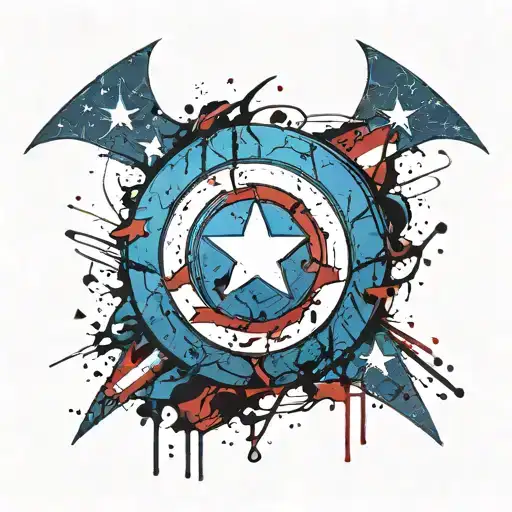 captain america shield rap music tattoo design idea