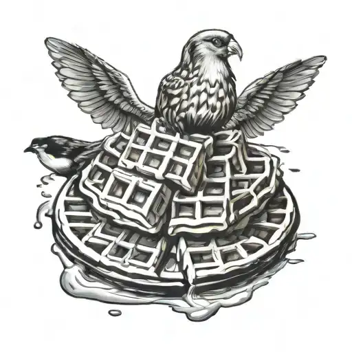waffles and boobies tattoo design idea