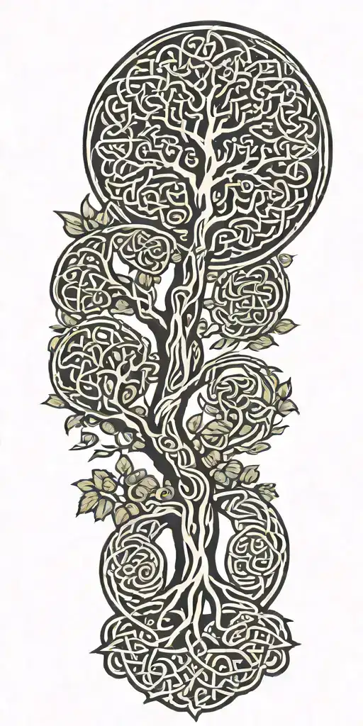 Celtic tree of life growing tattoo design idea