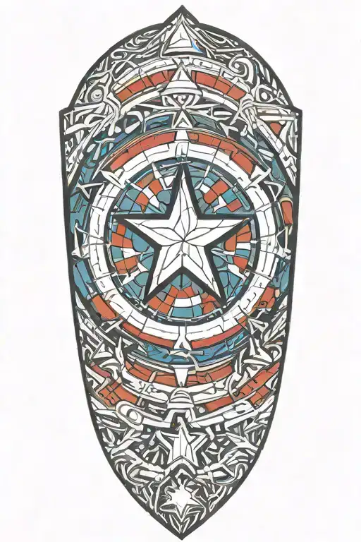 Captain America Shield in the California state outline tattoo design idea