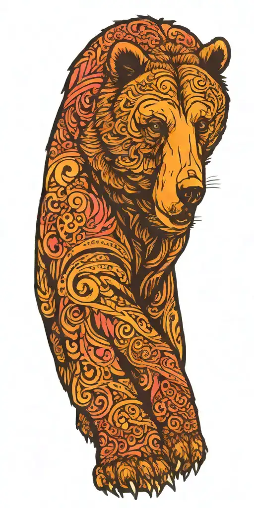 monterey bay california bear tattoo design idea