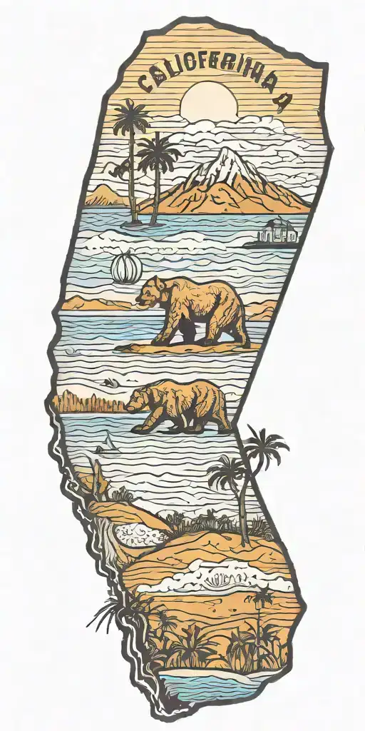 california state tattoo design idea