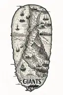 Giants California state map tattoo design idea