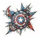 captain america shield rap tattoo design idea