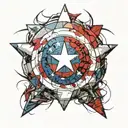 captain america shield rap tattoo design idea