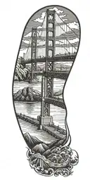 golden gate bridge tattoo design idea
