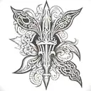 Barbados trident tattoo design idea