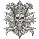 Barbados trident tattoo design idea