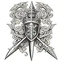 Barbados trident tattoo design idea