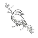 semicolon bird tattoo design idea