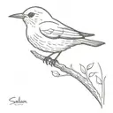 semicolon bird tattoo design idea