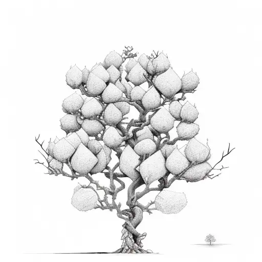 crate myrtle, oak tree, magnolia tree wrapped together tattoo design idea