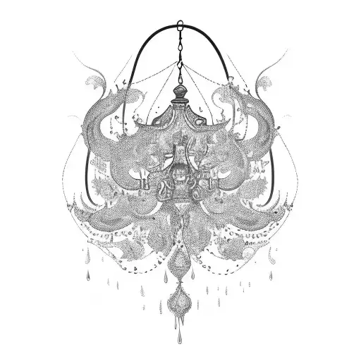 chandelier tattoo design idea