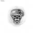 skull With native American headwear tattoo design idea