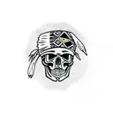 skull With native American headwear tattoo design idea