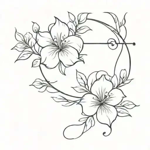 birth flower Libra zodiac sign tattoo design idea