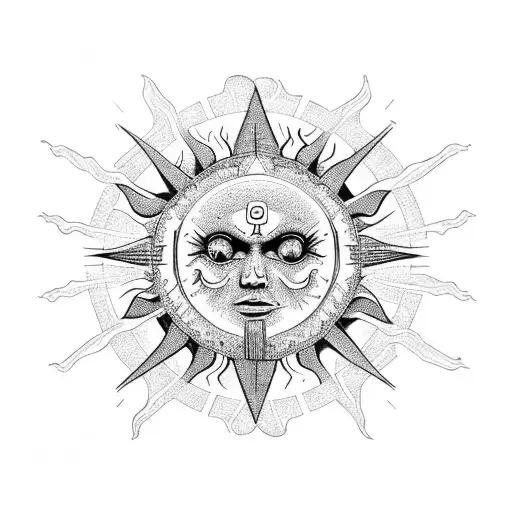 sun entropy cyber sigilism organic tattoo design idea