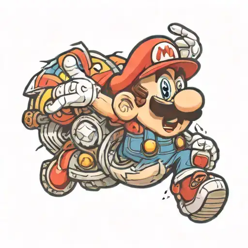 mario with tattoos  tattoo design idea