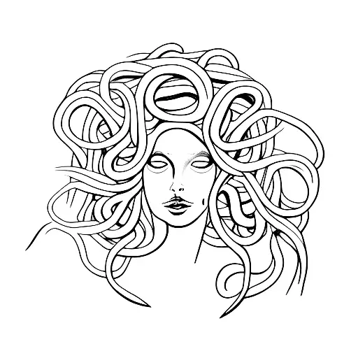 Medusa with eels for hair tattoo design idea