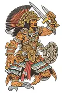 inca warrior wielding tattoo design idea