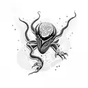 women and venom tattoo design idea