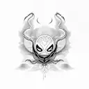 women and venom tattoo design idea