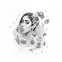 kali uchis inspired  tattoo design idea