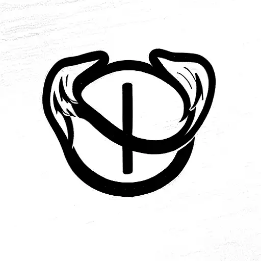 capital letter A with angel wings and a halo tattoo design idea