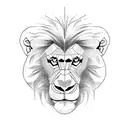 chimpanzee and lion tattoo design idea