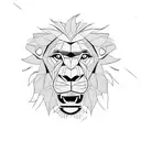 chimpanzee and lion tattoo design idea