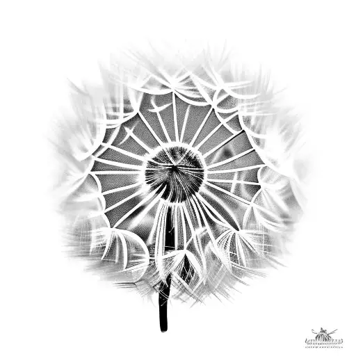 dandelion flower tattoo design idea