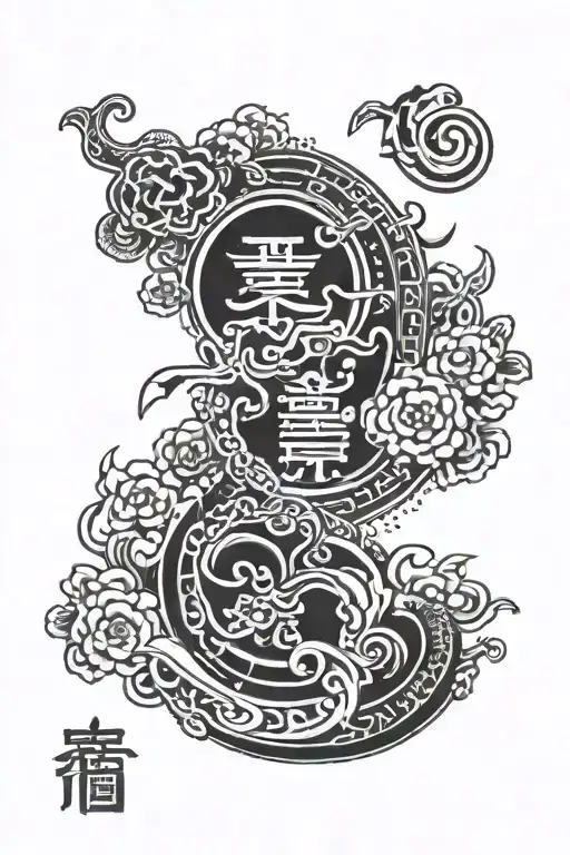 Traditional Taiwanese tattoo with symbols of Taiwan  tattoo design idea