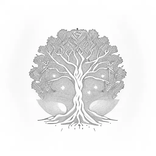 tree memorial tattoo design idea