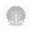 tree memorial tattoo design idea