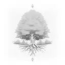 tree memorial tattoo design idea