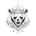 bear demon tattoo design idea