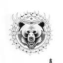 bear demon tattoo design idea