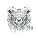 bear demon tattoo design idea