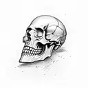 Skull in profile tattoo design idea