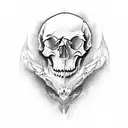 Skull in profile tattoo design idea