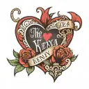 The name Kenya con corazón tattoo design idea