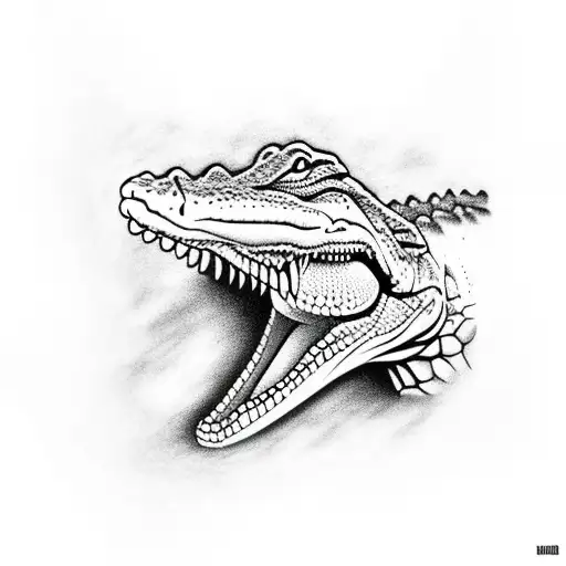 full body alligator tattoo design idea
