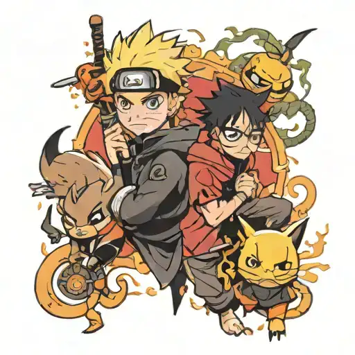 Naruto and Harry Potter  tattoo design idea