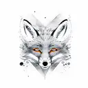 A wounded fox with several eyes and a hole in its heart tattoo design idea
