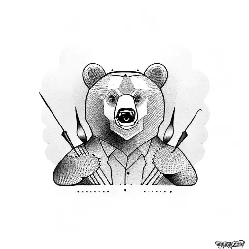 Bear dad and son tattoo design idea