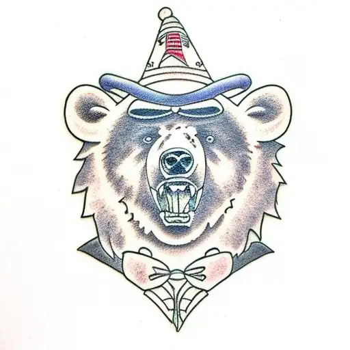 Bear dad and son tattoo design idea