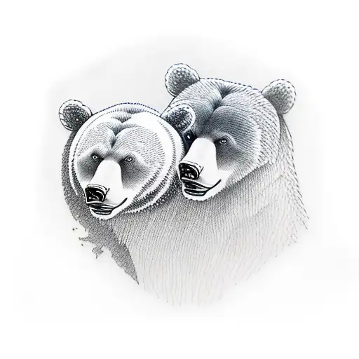 Bear dad and son tattoo design idea